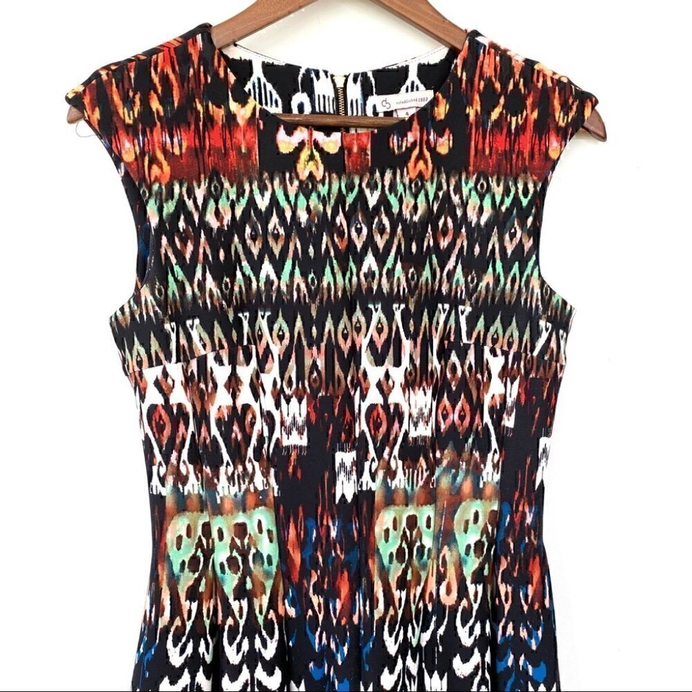 Dressbarn fit & flare dress with crew neck and cap sleeves, midi length - Picture 3 of 12